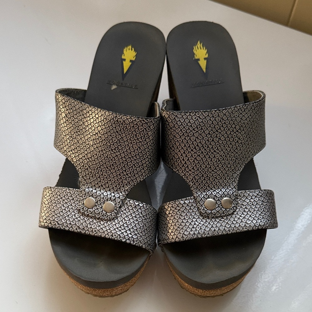 Volatile Silver Platform Sandals